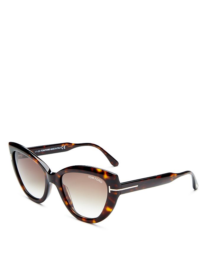 Tom Ford Anya Tortoiseshell Cat-eye Sunglasses In Dark Havana/ Gradient ...