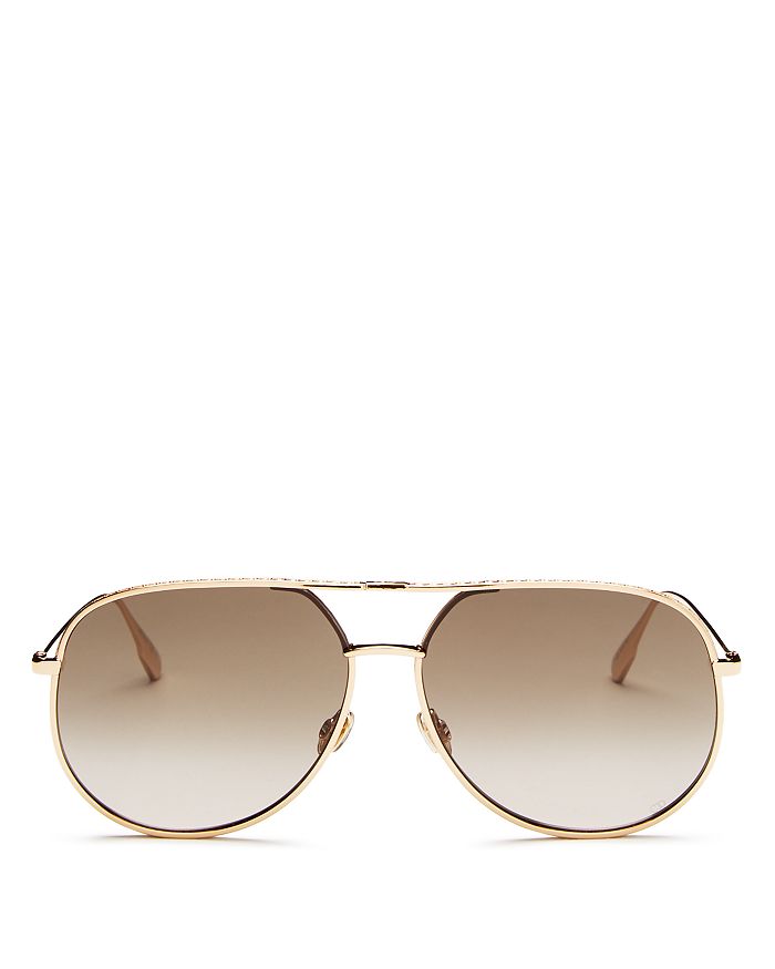 Dior Aviator Sunglasses, 60mm In Rose Gold/black Brown Green Gradient