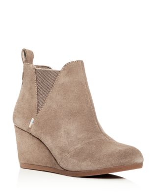 toms tan wedge booties