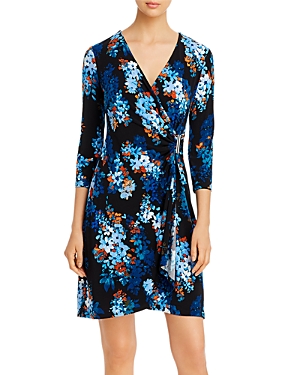 CALVIN KLEIN PRINTED FAUX-WRAP DRESS,M9ID6899