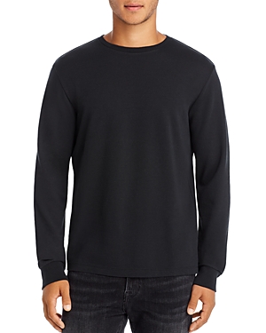 Frame Classic Fit Long Sleeve Crewneck T-shirt In Noir