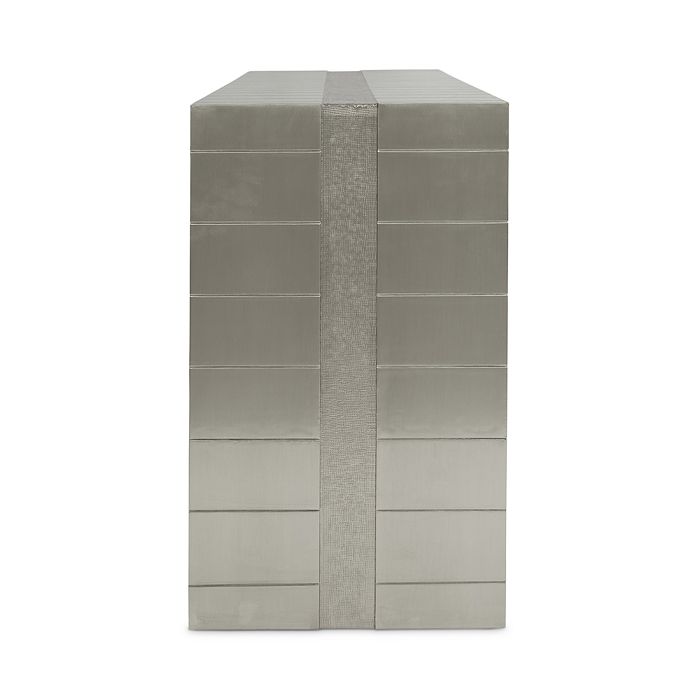 Shop Jonathan Adler Talitha Waterfall Console Table In Grey/nickel