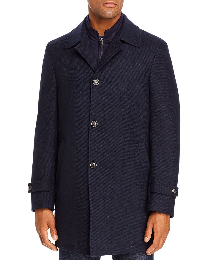 Jack Victor Twill Car Coat With Bib In Navy