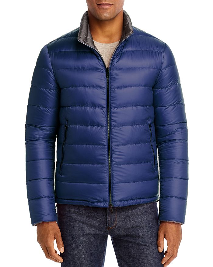 Herno Reversible Puffer Jacket In Marine/charcoal | ModeSens