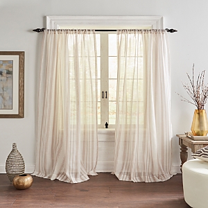 Elrene Home Fashions Hampton Striped Sheer Curtain Panel, 52 X 84 In Linen