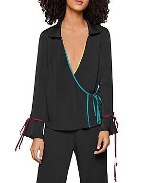 BCBGENERATION PIPED WRAP TOP,TIR1259950