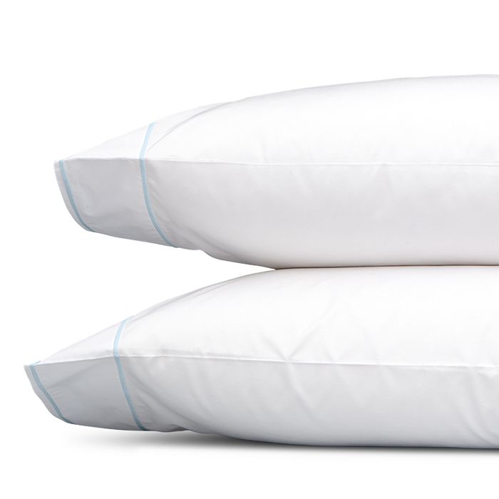 Matouk Ansonia Percale King Pillowcase, Pair In Navy Blue