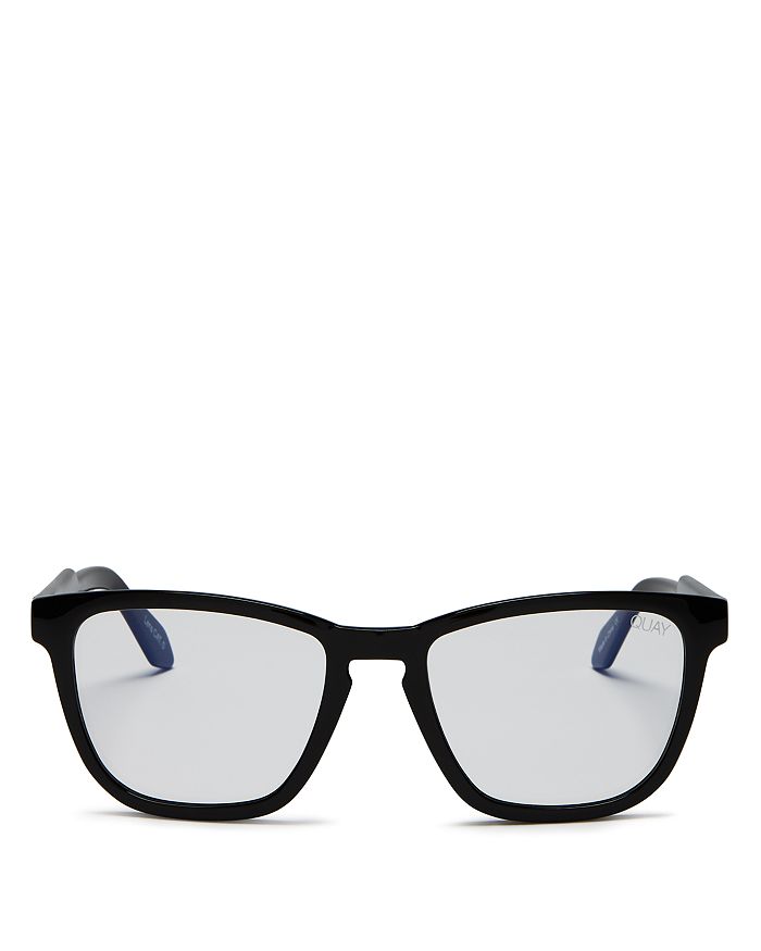 Quay X Chrissy Teigen Hardwire Square Blue Light Glasses, 55mm In Black/clear Blue Light