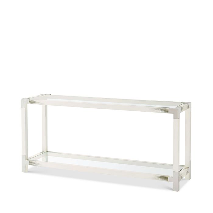 Theodore Alexander Cutting Edge Console Table In White Horn