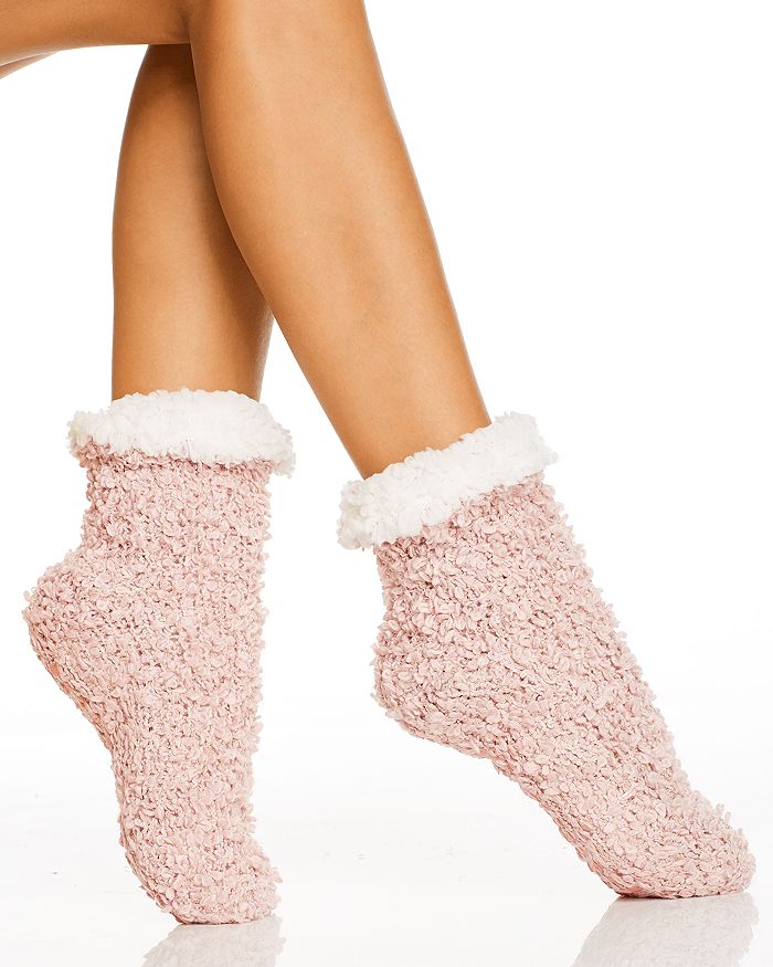 Cejoli Cailluo Cuffed Slipper Socks In Winter Blossom