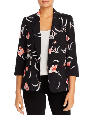 Floral Print Open Blazer