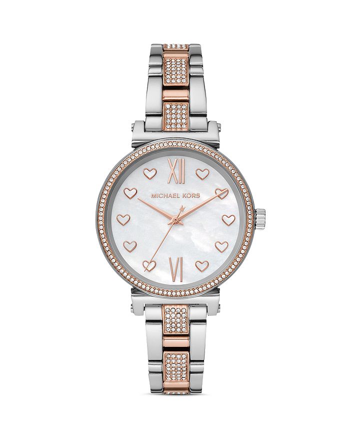 Michael Kors Sofie Heart-Accented Link Bracelet Watch, 36mm ...