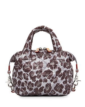 Mz Wallace Micro Sutton Bag In Magnet Leopard