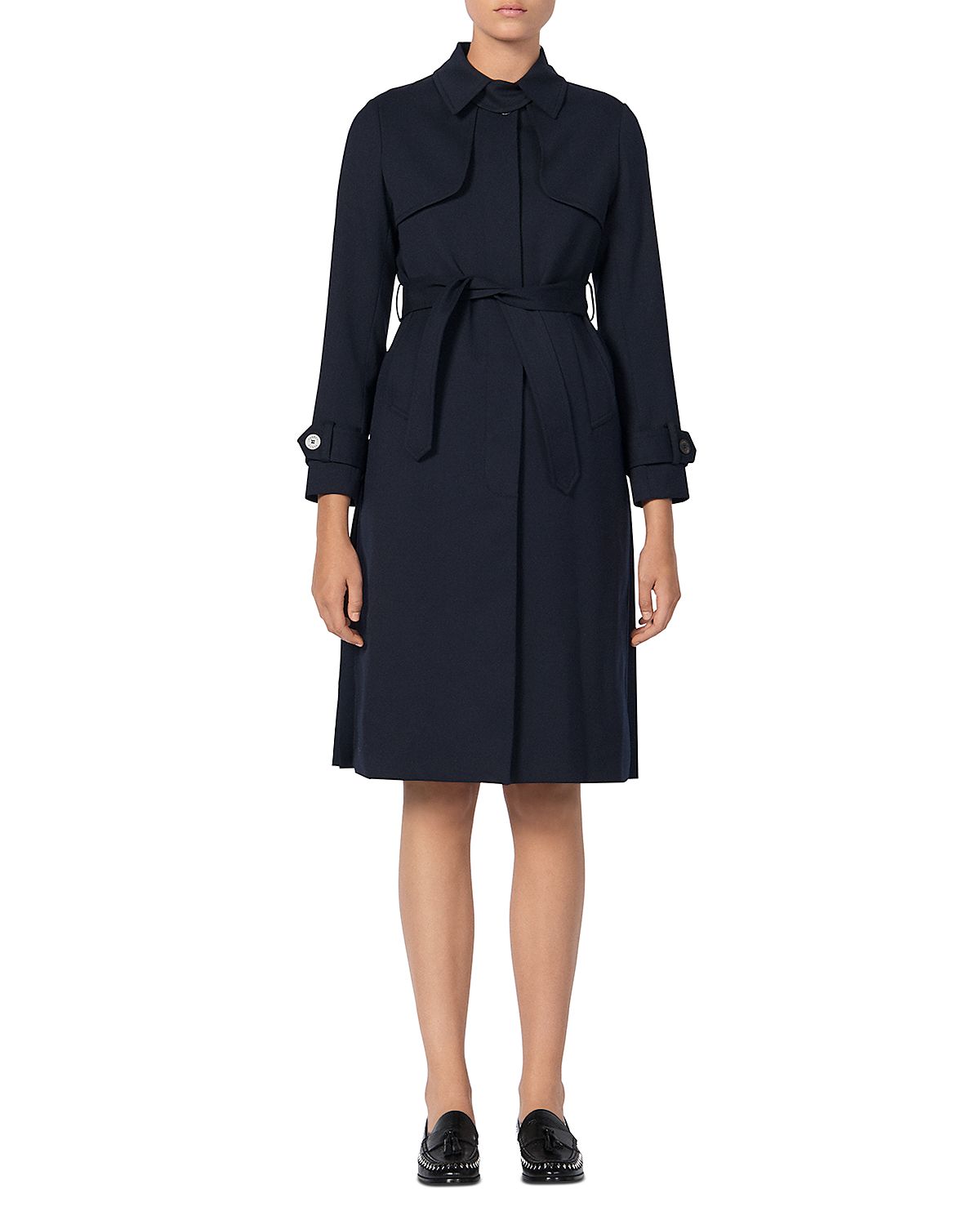 Sandro Pleat-Back Trench Coat