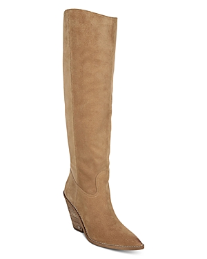 Sam Edelman Indigo Pointed Toe Knee High Boot In Golden Carmel Suede