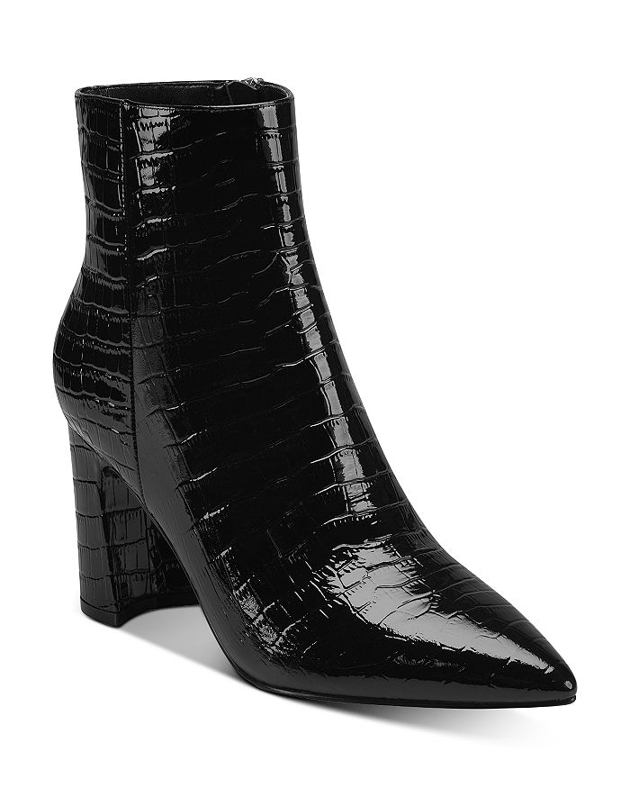 Marc Fisher Ltd Women's Daith Croc-embossed Booties In Black