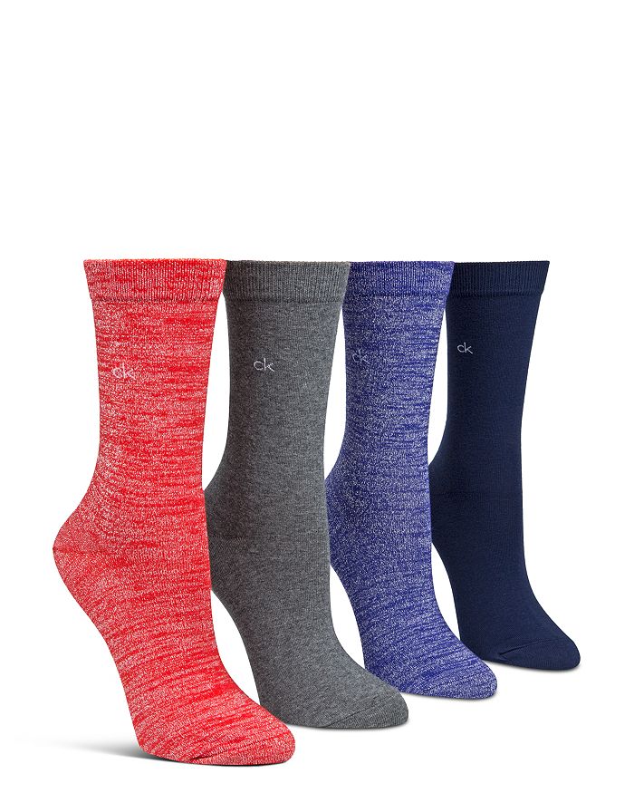Calvin Klein Holiday Luxury Socks, Set Of 4 In Flame/charcoal/purple