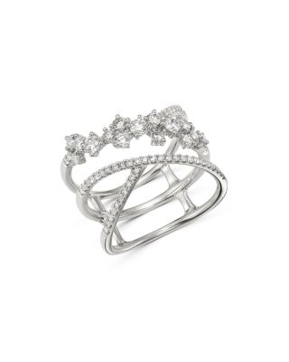 Bloomingdale's Fine Collection - Diamond Scattered Crossover Ring in 14K White Gold, 0.80 ct. t.w. - Exclusive