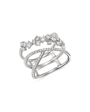 Bloomingdale's Diamond Scattered Crossover Ring in 14K White Gold, 0.80 ct. t.w. - 100% Exclusive