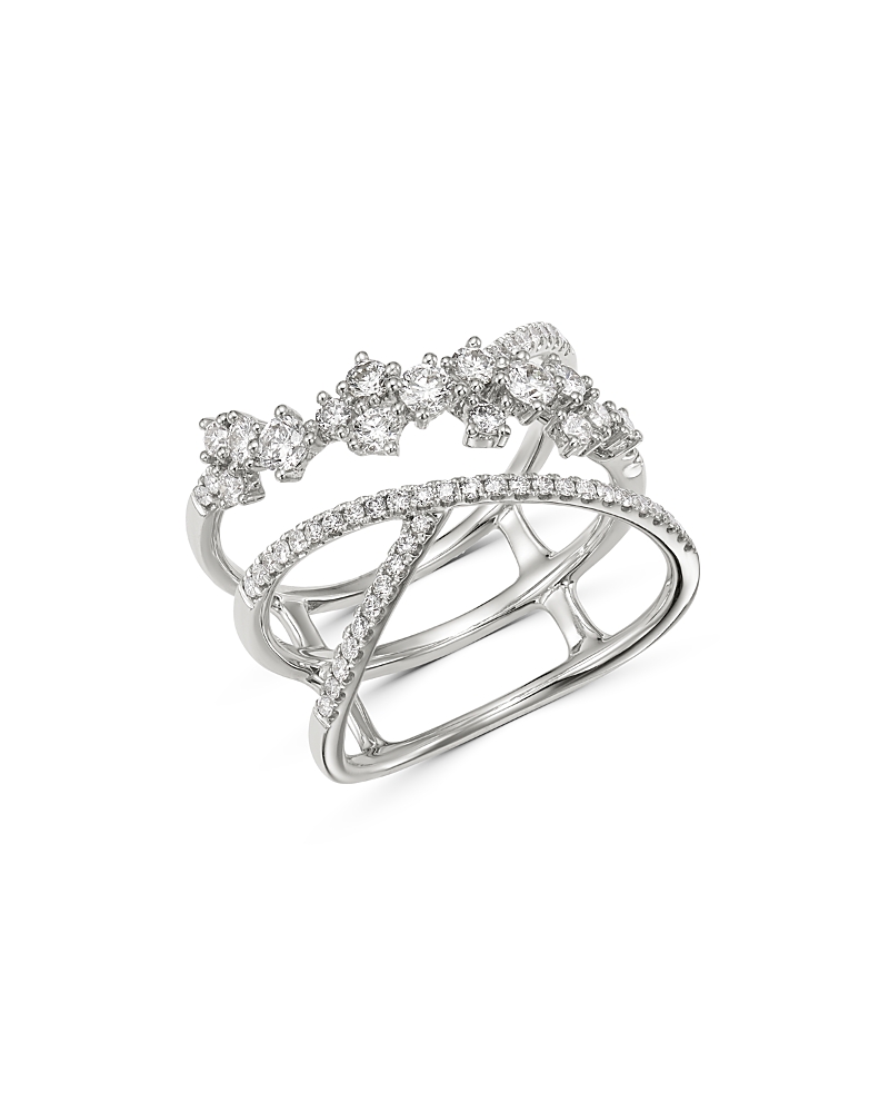 Bloomingdale's Diamond Scattered Crossover Ring In 14k White Gold, 0.80 Ct. T. W. - Exclusive In White