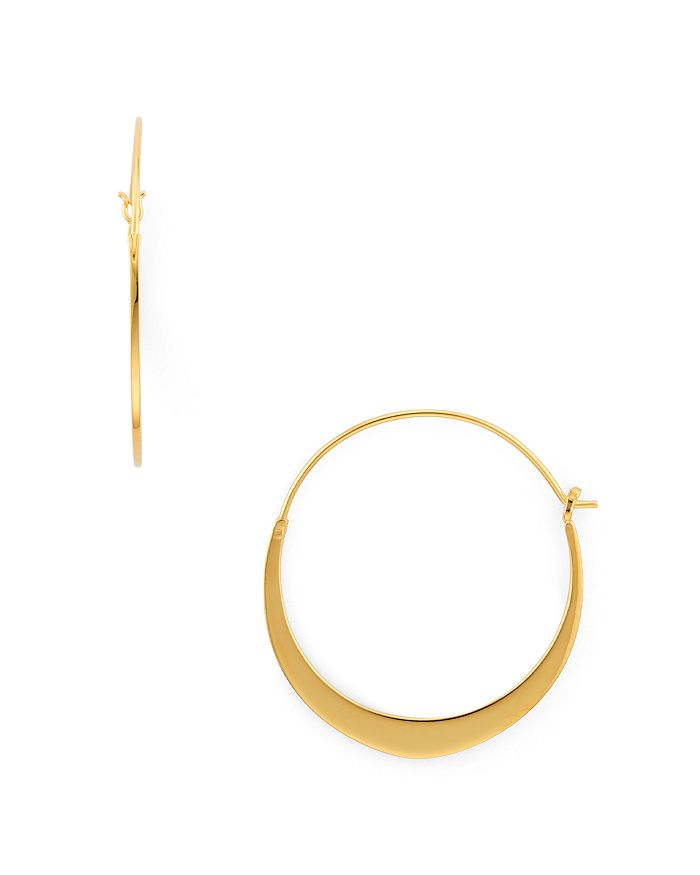 Argento Vivo Flat Hoop Earrings In 18k Gold-plated Sterling Silver
