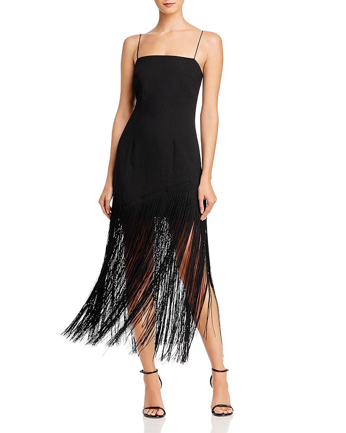 Glamorous Fringe-trim Maxi Dress - 100% Exclusive In Black