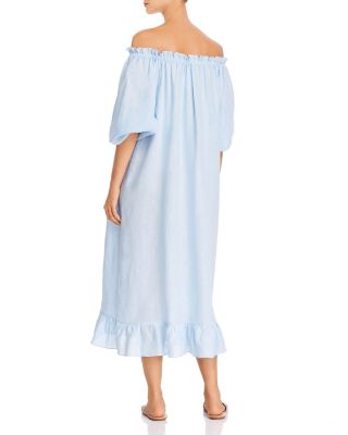 Sleeper Linen Off-the-Shoulder Midi Dress | Bloomingdale's Women