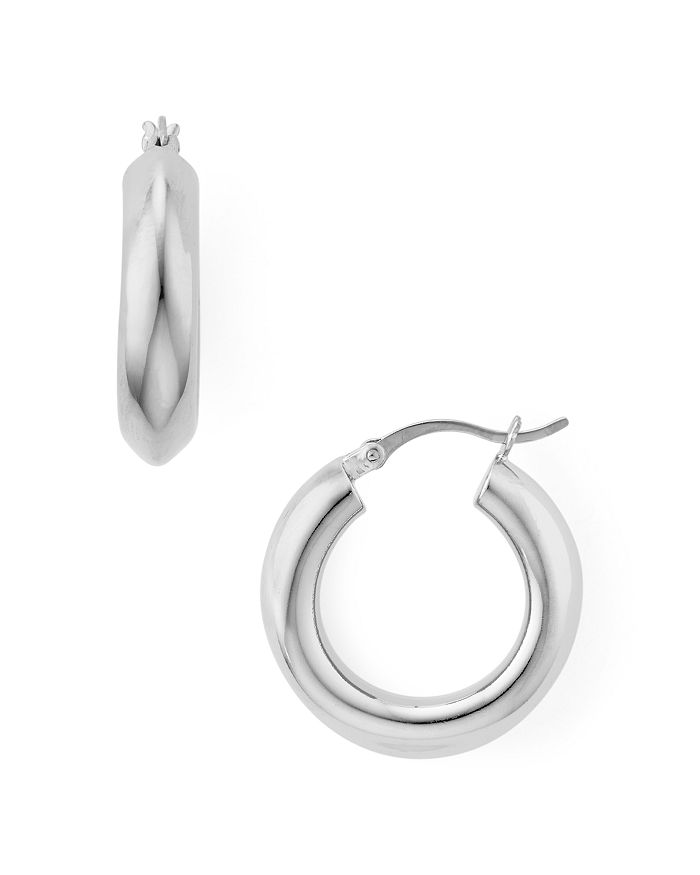 Argento Vivo Misshapen Puff Hoop Earrings In Sterling Silver Or 18k Gold-plated Sterling Silver