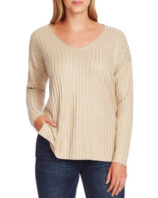 VINCE CAMUTO Metallic Ribbed Sweater 