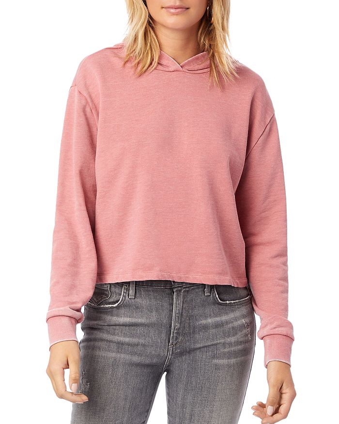 Alternative Cropped Hooded Sweatshirt In Rose Bloom
