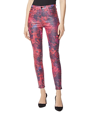 J BRAND MARIA HIGH RISE SKINNY COATED JEANS IN FLEUR ROUGE,JB002674