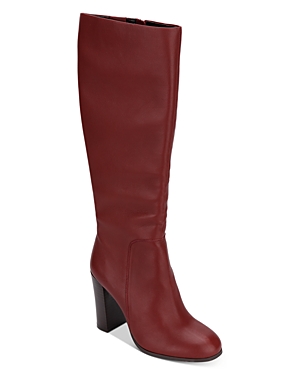 Kenneth Cole Women's Justin High Block-heel Boots In Burgundy