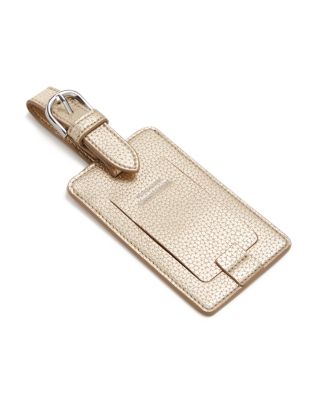 gold luggage tag