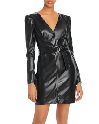 leather dress guess