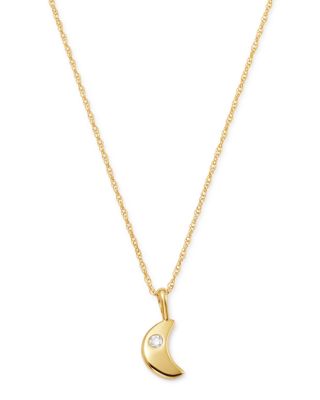 Bloomingdale's Fine Collection - Diamond Moon Pendant Necklace in 14K Gold, 0.03 ct. t.w