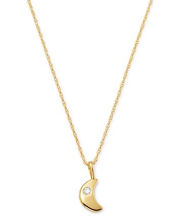 Bloomingdale's - Diamond Moon Pendant Necklace in 14K Yellow Gold, 0.03 ct. t.w. - 100% Exclusive