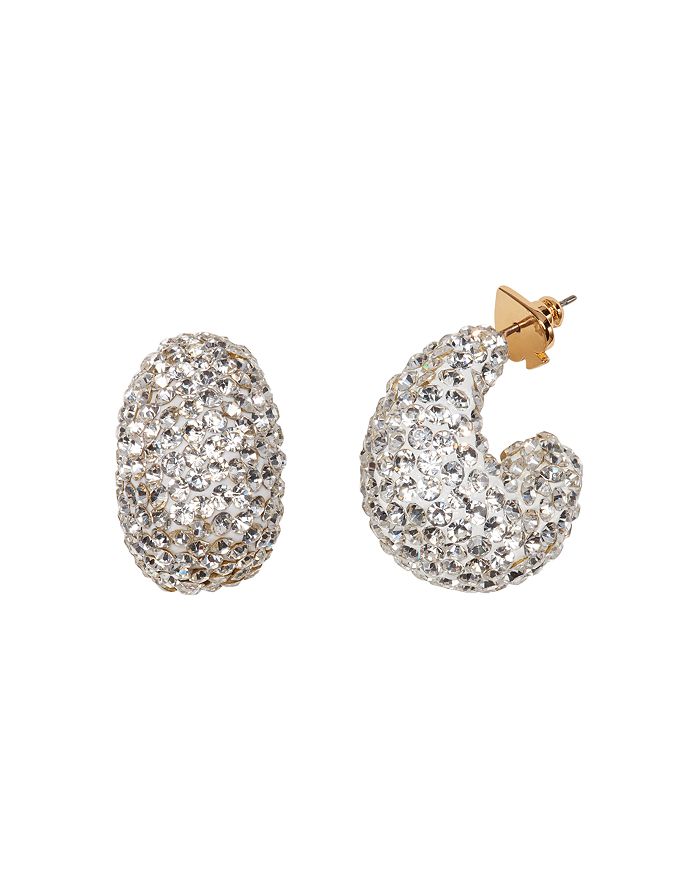 Kate Spade New York Pave Huggie Hoop Earrings In Silver