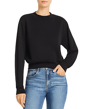 Cotton Citizen Milan Tie Dye Crop Sweatshirt In Jet Black