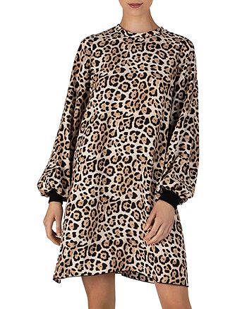 ATM Anthony Thomas Melillo Leopard Print Silk Charmeuse Mini Dress ...