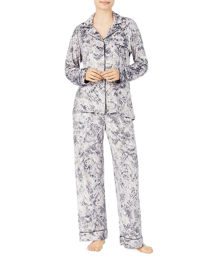 Donna Karan Long Pajama Set In Snake Print