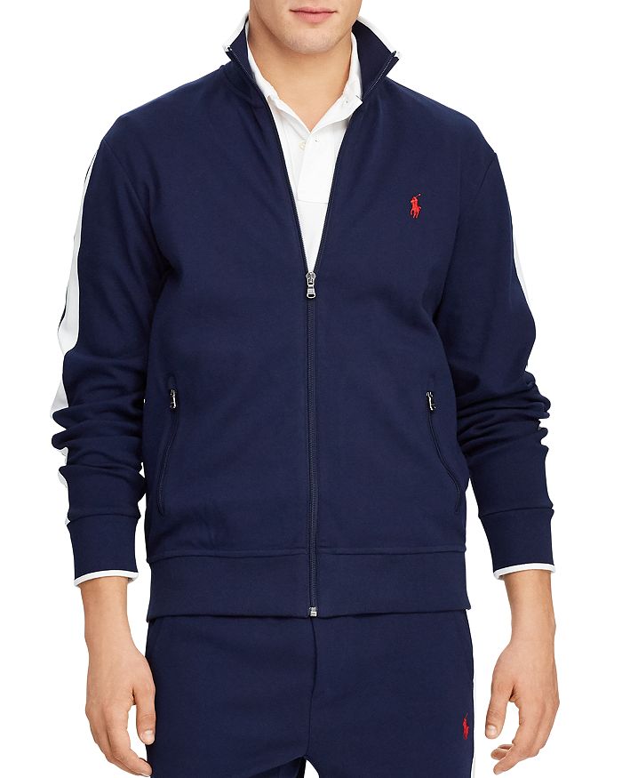 Shop Polo Ralph Lauren Soft Cotton Track Jacket In Navy