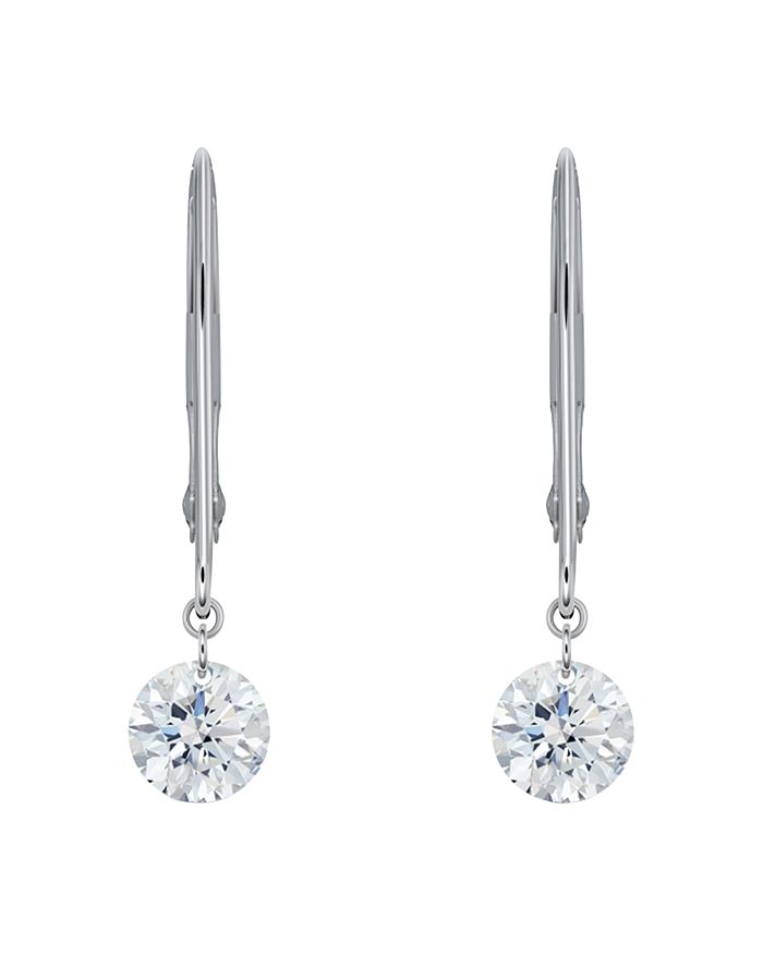 Lightbox Jewelry Lab-grown Diamond Drop Earrings In White