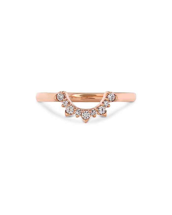 Hayley Paige For Hearts On Fire 18k Rose Gold Behati Tiara Band With Diamonds & Pink Sapphires In White/rose Gold