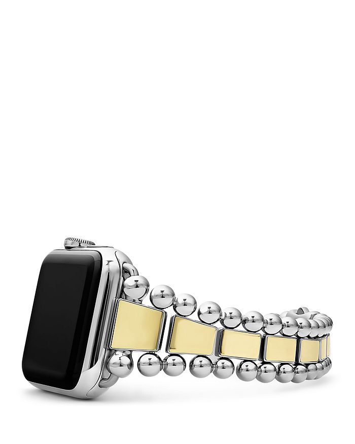Shop Lagos Smart Caviar Stainless Steel 18k Gold Apple Watch Bracelet, 42-44mm In Gold/silver