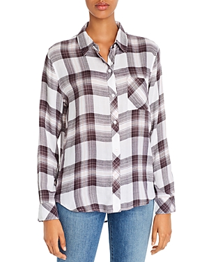 Rails Hunter Plaid Shirt In White Gray Peach