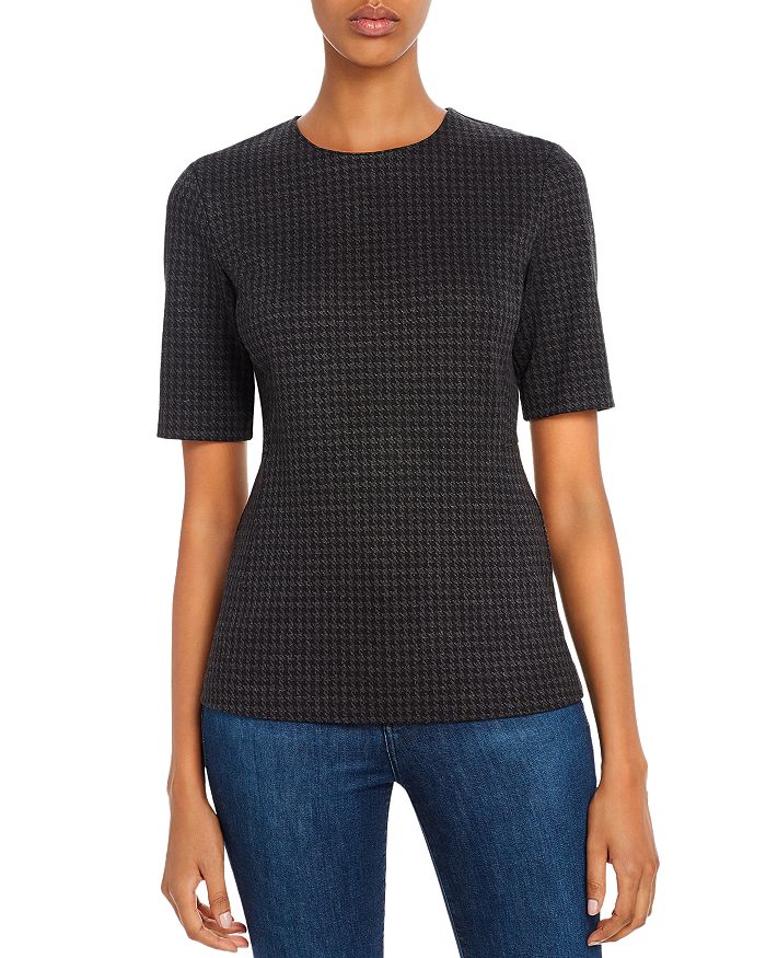 THEORY FITTED HOUNDSTOOTH TOP,J0926511