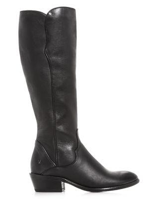tall black flat leather boots