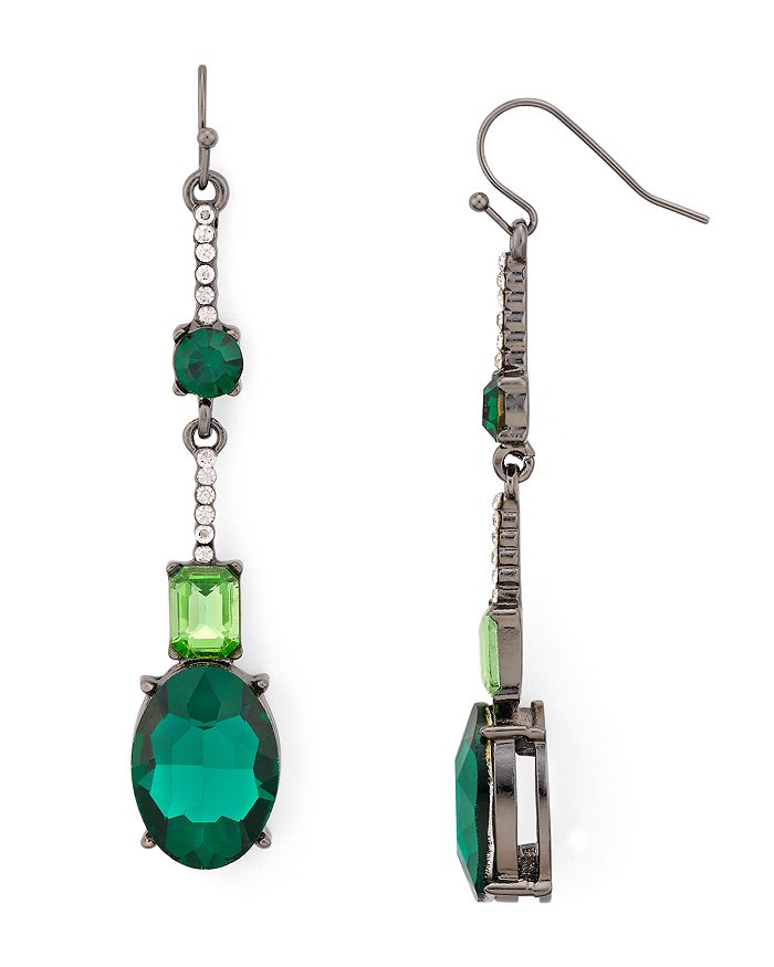 Aqua Crystal Drop Earrings - 100% Exclusive In Green/silver