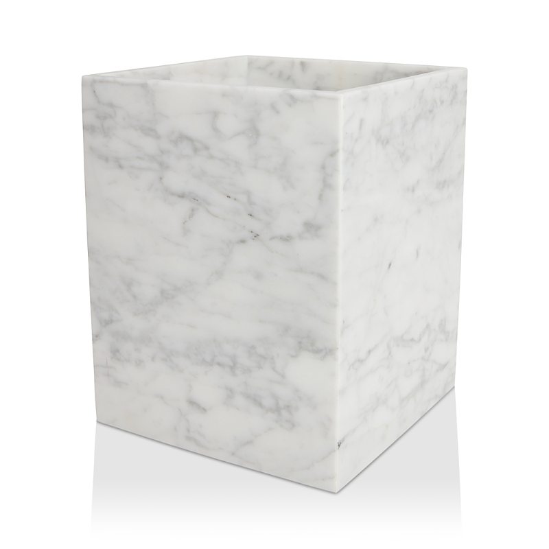 Kassatex Marmol Wastebasket In White Marble