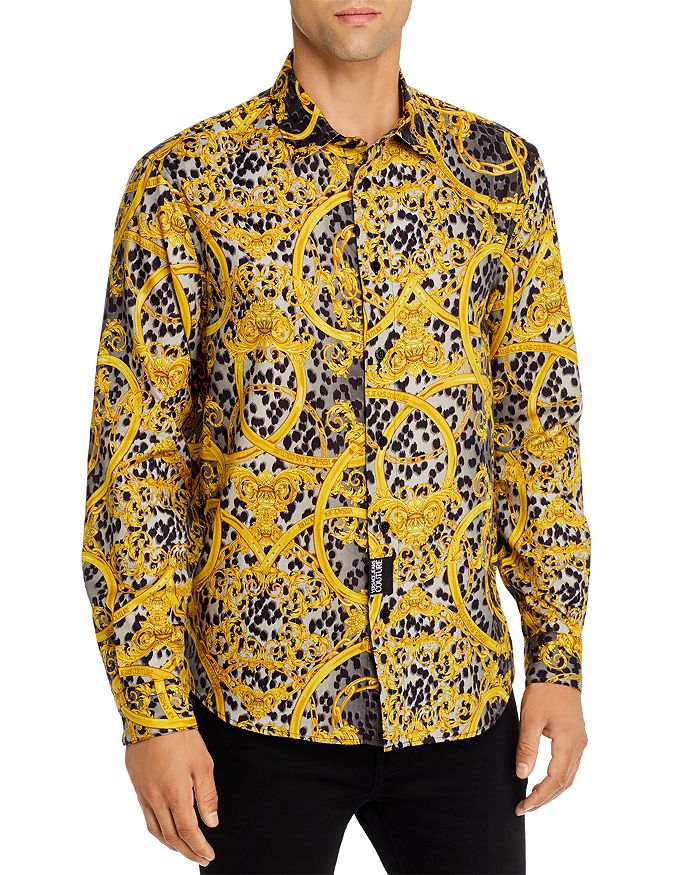 Versace Jeans Couture Leo Chain Regular Fit Button-Down Shirt ...